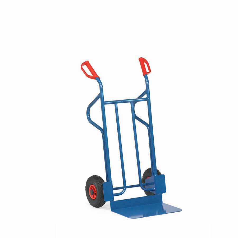 [014963] Carretilla de mano de acero con ruedas neumáticas - Dim. pala 480 x 300 mm - Azul ral 5007