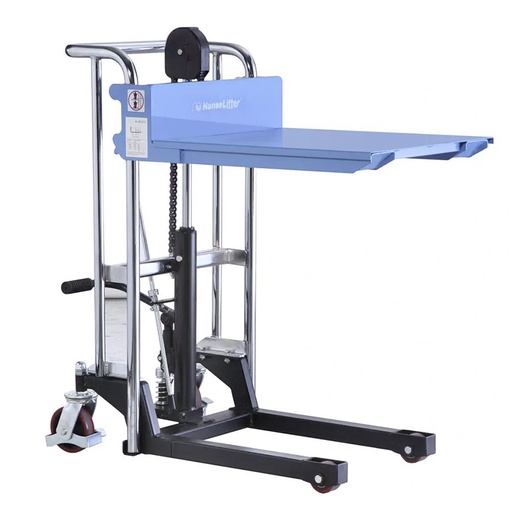[015342] Elevador multiusos de traslación y elevación manual mediante pedal - Elevación máx.: 1200h mm - Carga máx.: 400 kg - Azul ral 5012