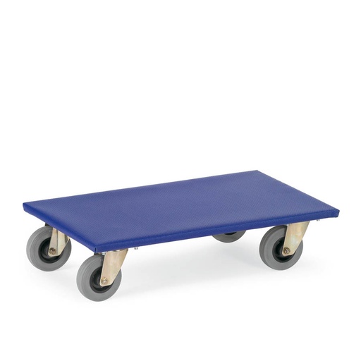 [015562] Par de plataformas rodantes para transporte de muebles con ruedas de goma estándar y superficie textil - Dim.: 600x350x140h mm - Azul
