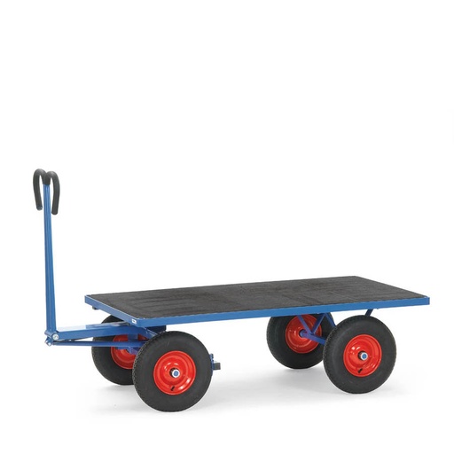 [015914] Remolque de mano para uso industrial y jardinería sin paredes - Dim. plataforma 1200x800 mm - Azul ral 5007