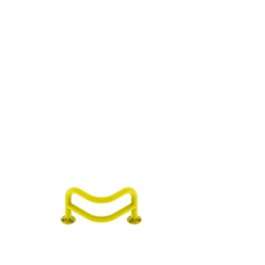 [016093] Arco angular de protección contra impactos - Dim.: 350x350x300h mm - Amarillo ral 1018