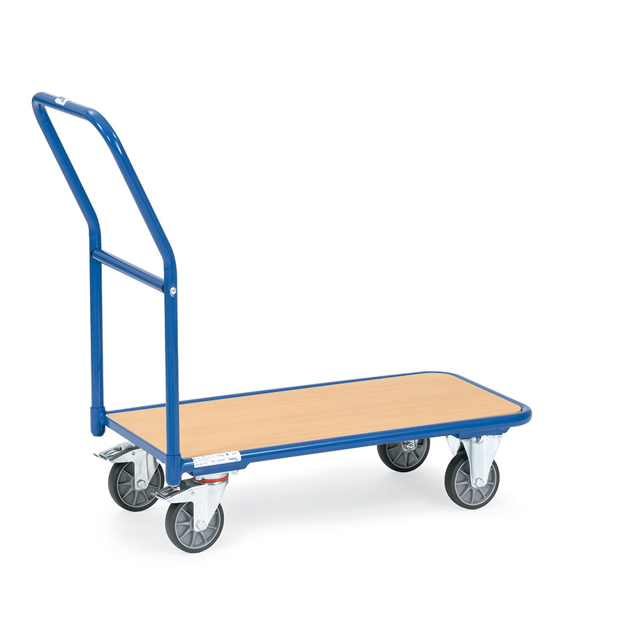[016472] Carro de transporte con plataforma de estructura tubular y tirador - Dim. plataforma 850 x 450 mm - Azul ral 5007