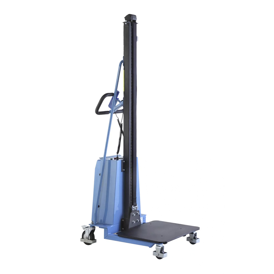 [016593] Elevador de traslación manual y elevación eléctrica - Elevación máx.: 1500h mm - Carga máx.: 150 kg - Azul ral 5012