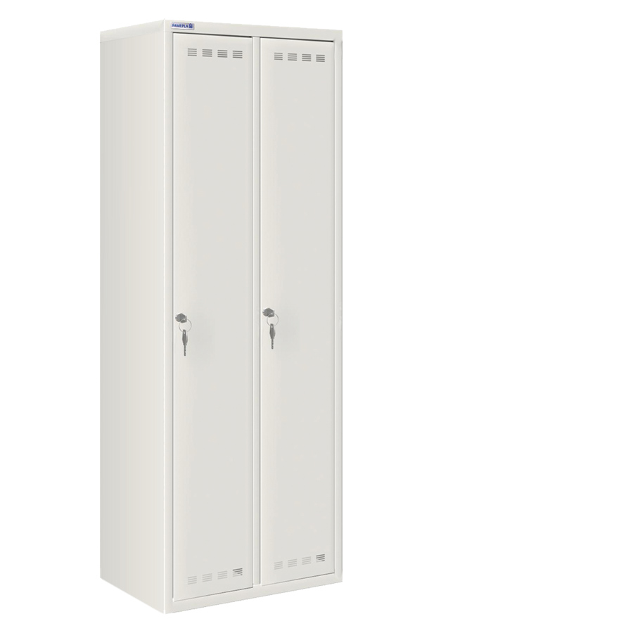 [020709] Ropero metálico con 2 puertas y cerradura de llave - Dim.: 605x500x1750h mm - Gris ral 7035