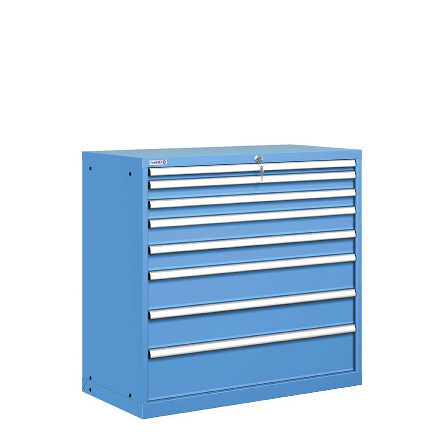 [020750] Cajonera metálica con 8 cajones - Dim.: 1023x572x1000h mm - Azul ral 5012