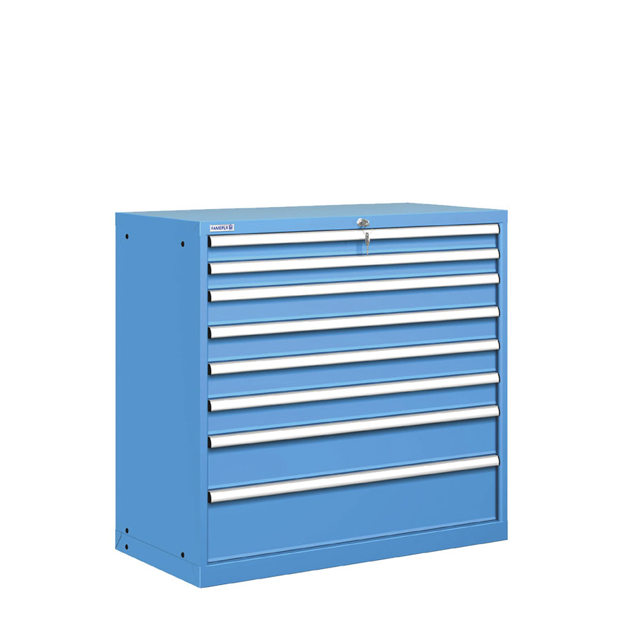 [020756] Cajonera metálica con 8 cajones - Dim.: 1023x572x1000h mm - Azul ral 5012