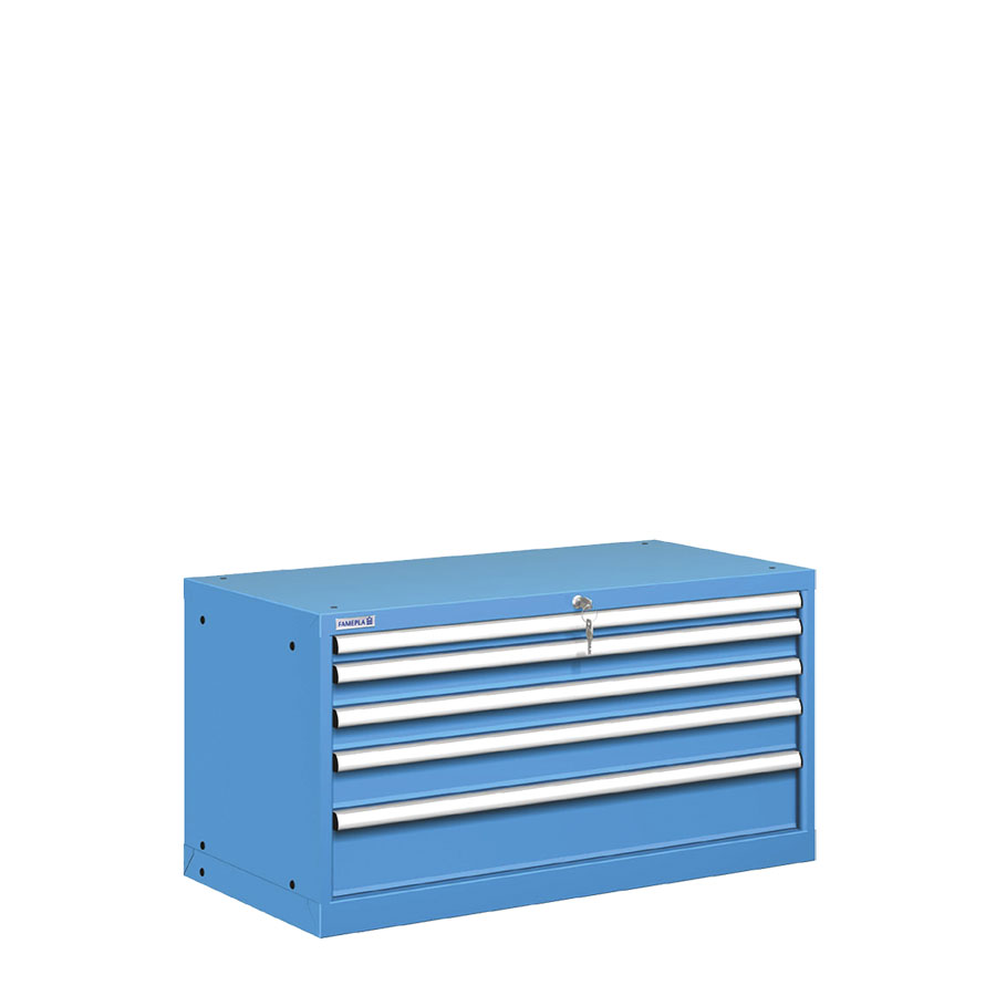 [020806] Cajonera metálica con 5 cajones - Dim.: 1023x572x550h mm - Azul ral 5012