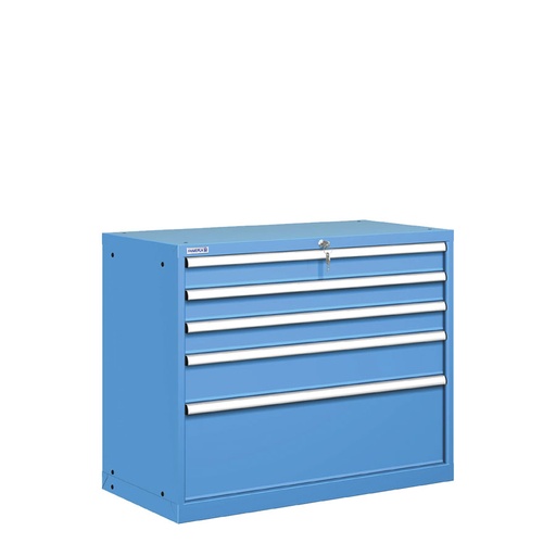 [020826] Cajonera metálica con 5 cajones - Dim.: 1023x572x850h mm - Azul ral 5012