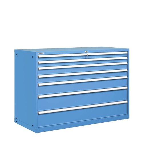 [020942] Cajonera metálica con 7 cajones - Dim.: 1431x725x1000h mm - Azul ral 5012
