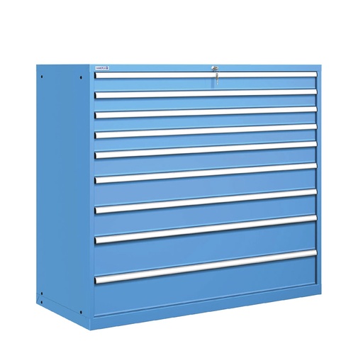 [020948] Cajonera metálica con 9 cajones - Dim.: 1431x725x1325h mm - Azul ral 5012