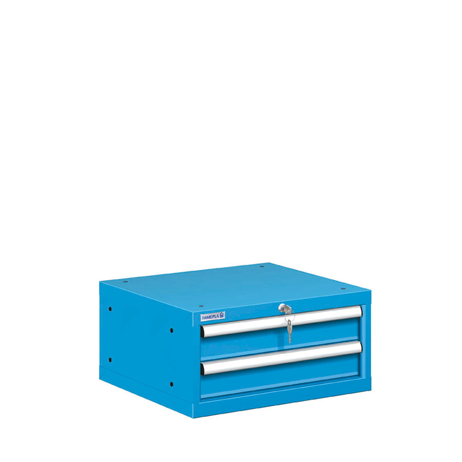 [020991] Cajonera metálica con 2 cajones - Dim.: 564x572x283h mm - Azul ral 5012