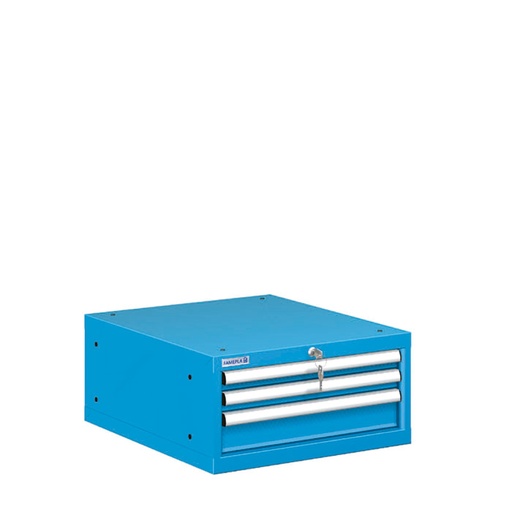 [021168] Cajonera metálica con 3 cajones - Dim.: 564x725x283h mm - Azul ral 5012