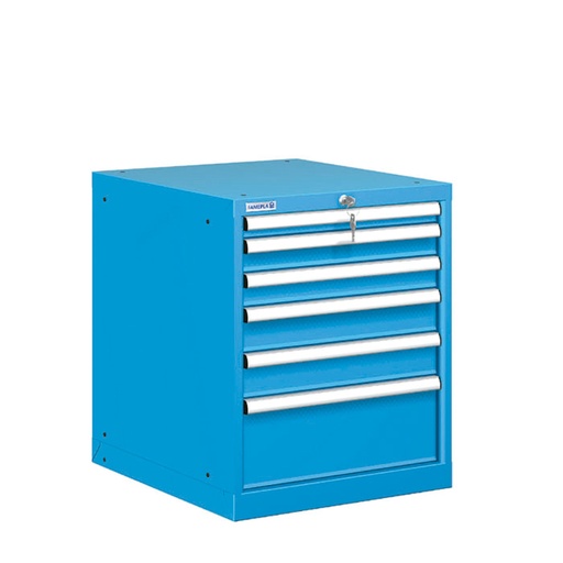 [021236] Cajonera metálica con 6 cajones - Dim.: 564x725x700h mm - Azul ral 5012