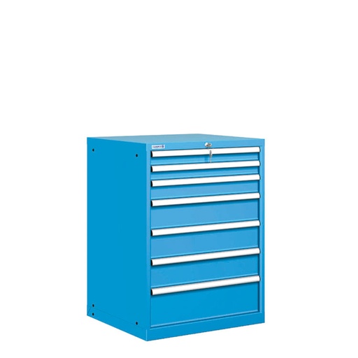 [021466] Cajonera metálica con 7 cajones - Dim.: 717x725x1000h mm - Azul ral 5012