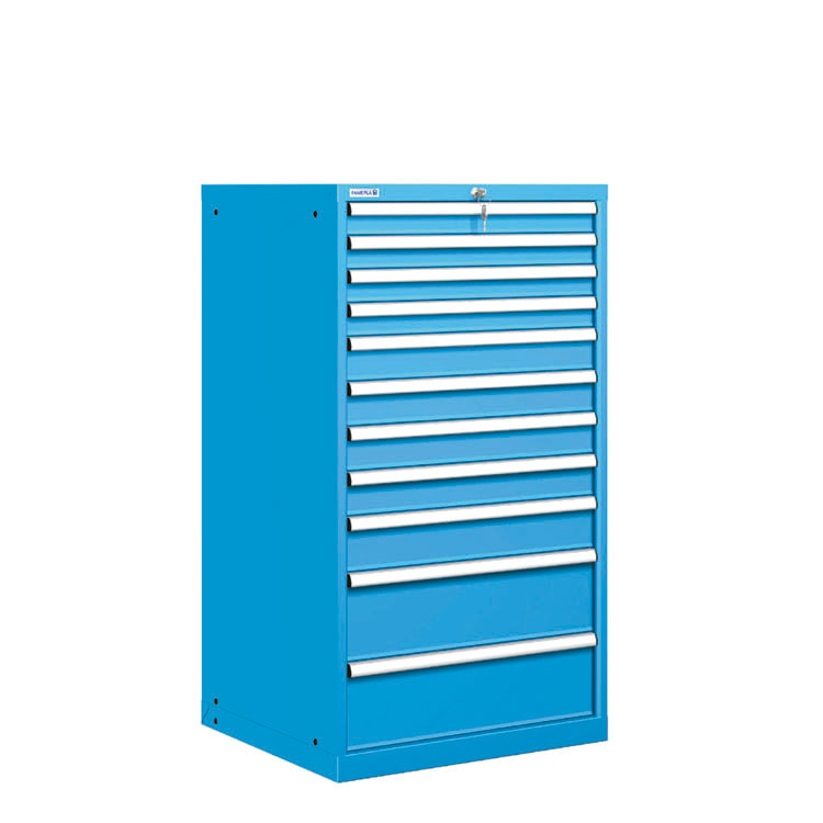 [021502] Cajonera metálica con 11 cajones - Dim.: 717x725x1325h mm - Azul ral 5012