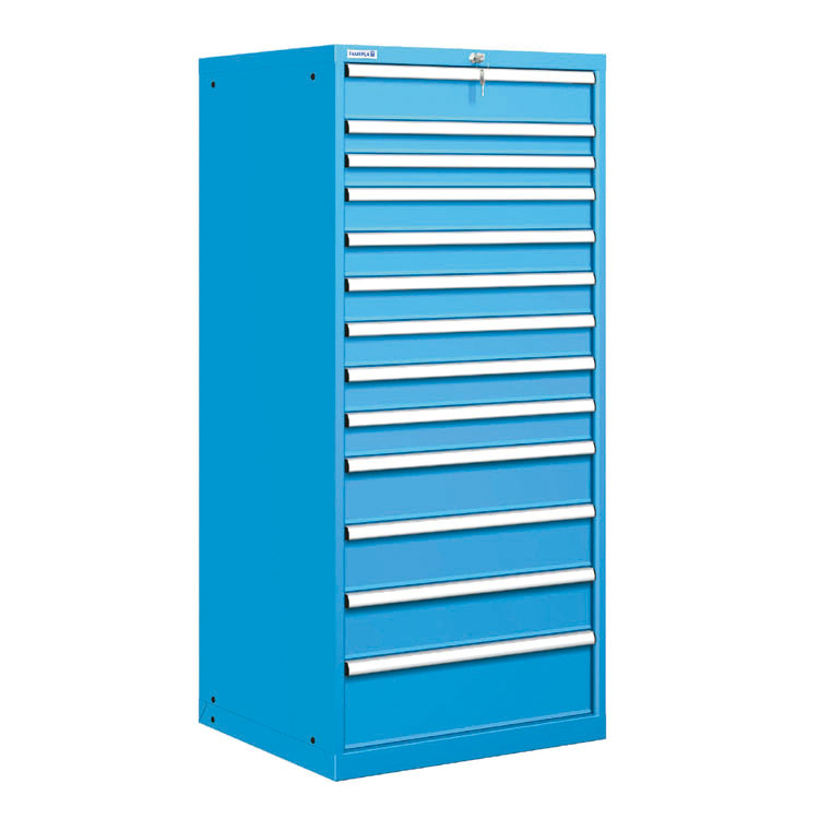 [021542] Cajonera metálica con 13 cajones - Dim.: 717x725x1625h mm - Azul ral 5012