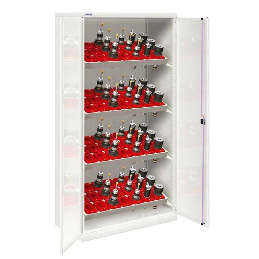 [022624] Armario metálico de puertas batientes para herramientas CNC- Dim.: 1026x555x2000h mm - Gris ral 7035