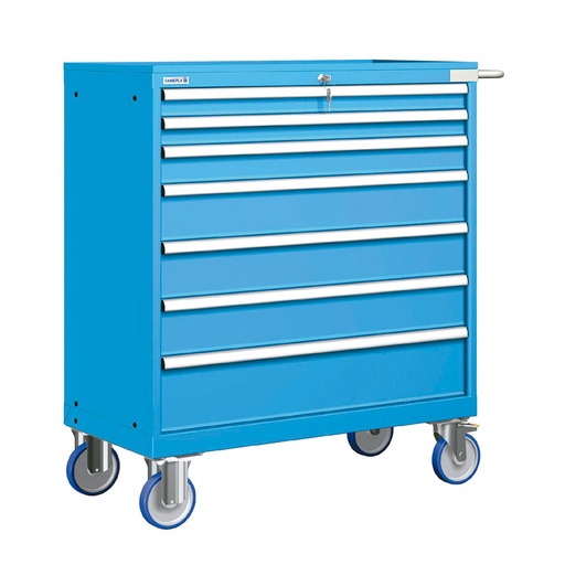 [023308] Cajonera móvil con 7 cajones - Dim.: 1108x580x1214h mm - Ruedas Ø150 mm goma - Azul ral 5012