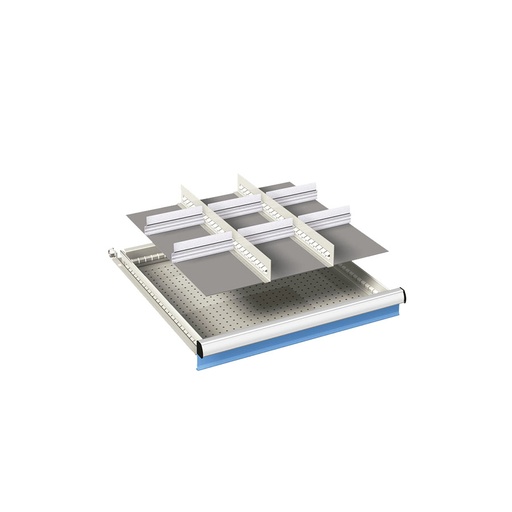 [023975] Ejemplo de subdivisión interna para cajón de 27x27 Eh y altura 300 mm