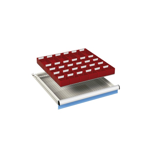 [023981] Ejemplo de subdivisión interna para cajón de 27x27 Eh y altura 50 mm