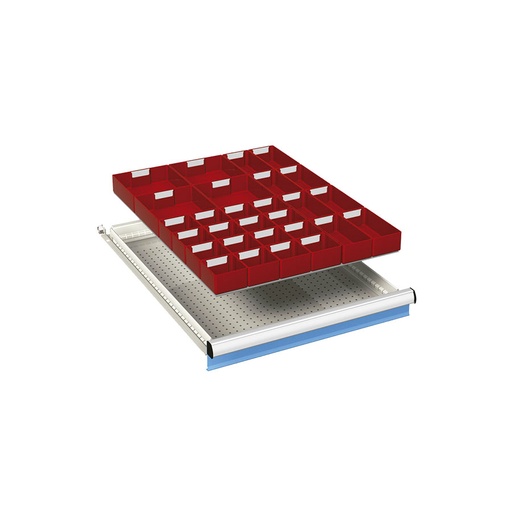 [023994] Ejemplo de subdivisión interna para cajón de 27x36-36x27 Eh y altura 75 mm