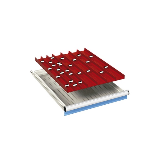 [024010] Ejemplo de subdivisión interna para cajón de 27x36 Eh y altura 50 mm