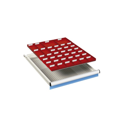 [024012] Ejemplo de subdivisión interna para cajón de 27x36 Eh y altura 50 mm