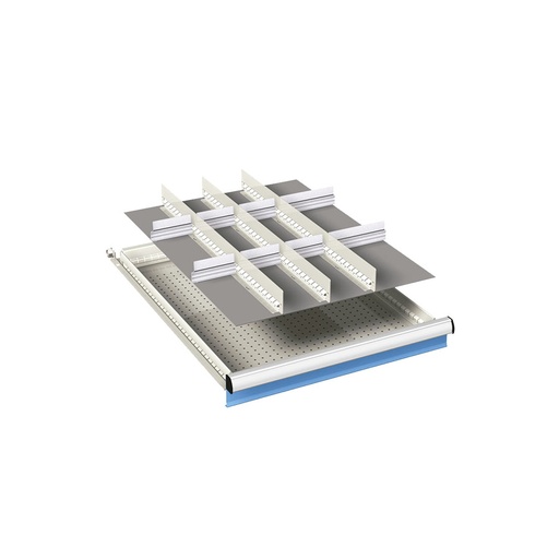 [024013] Ejemplo de subdivisión interna para cajón de 27x36 Eh y altura 50 mm