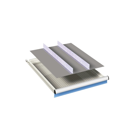 [024020] Ejemplo de subdivisión interna para cajón de 27x36 Eh y altura 75 mm