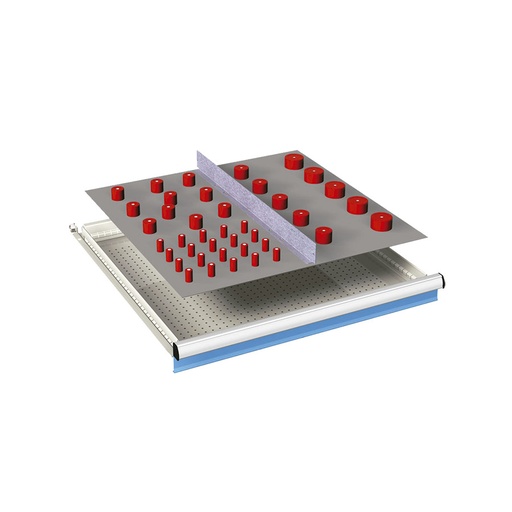 [024068] Ejemplo de subdivisión interna para cajón de 36x36 Eh y altura 50 mm