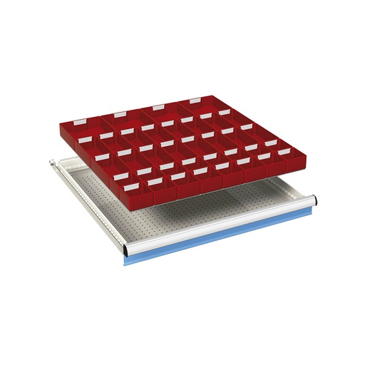[024074] Ejemplo de subdivisión interna para cajón de 36x36 Eh y altura 75 mm