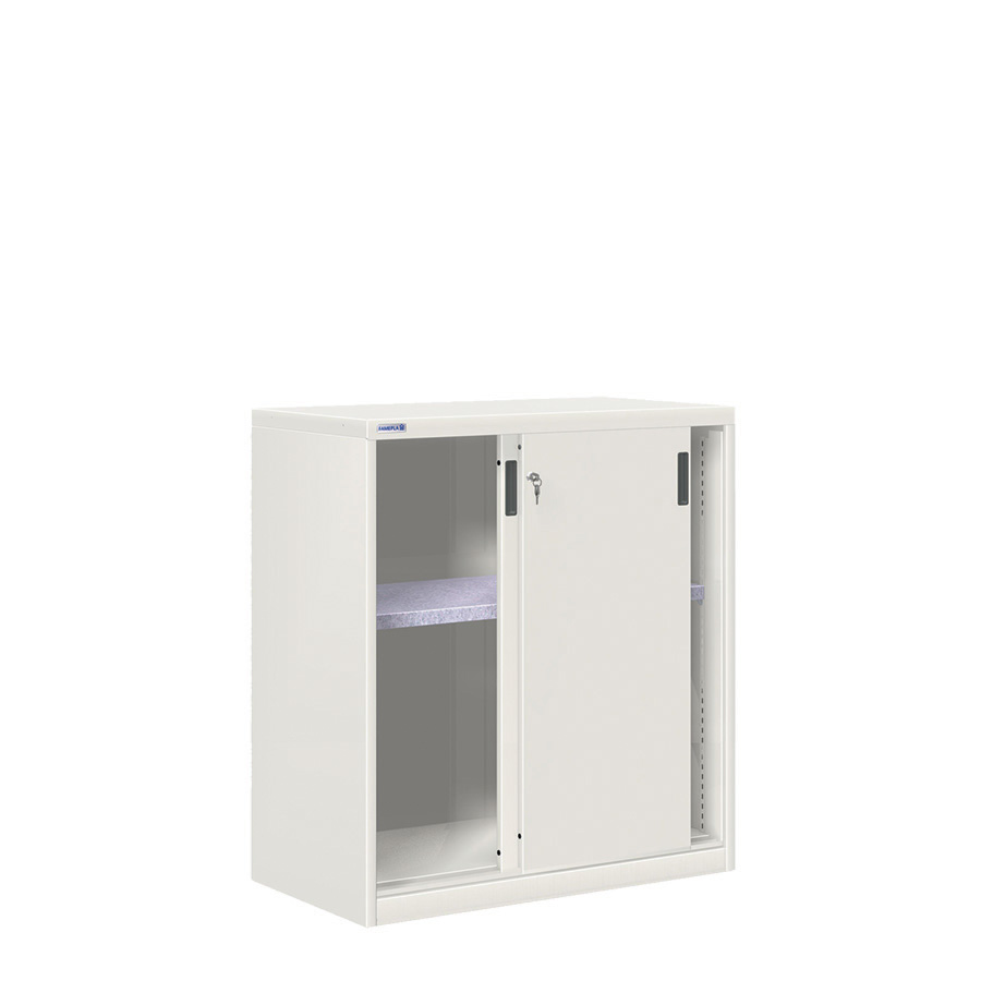 [024732] Armario de puertas correderas con 1 estante ajustable - Dim.: 1026x600x1200h mm - gris ral 7035