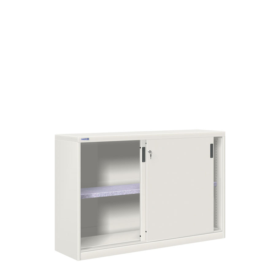 [024796] Armario de puertas correderas con 1 estante ajustable - Dim.: 1420x450x1200h mm - gris ral 7035
