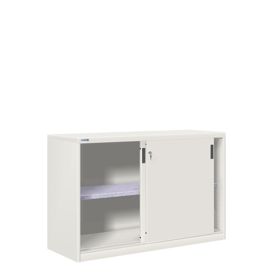 [024826] Armario de puertas correderas con 1 estante ajustable - Dim.: 1420x600x1200h mm - gris ral 7035