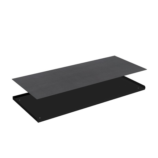 [025596] Encimera metálica con 3 rebordes y recubrimiento de caucho - Dim.: 1026x450x20h mm