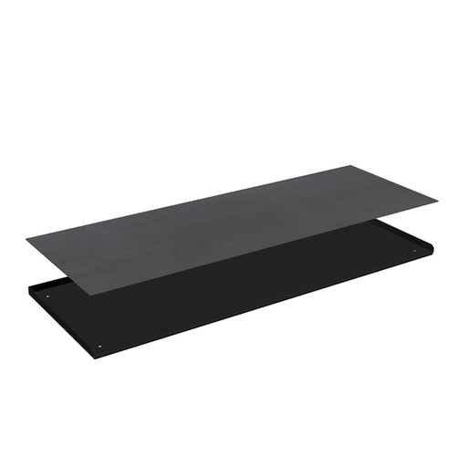 [025599] Encimera metálica con 3 rebordes y recubrimiento de caucho - Dim.: 1200x450x20h mm