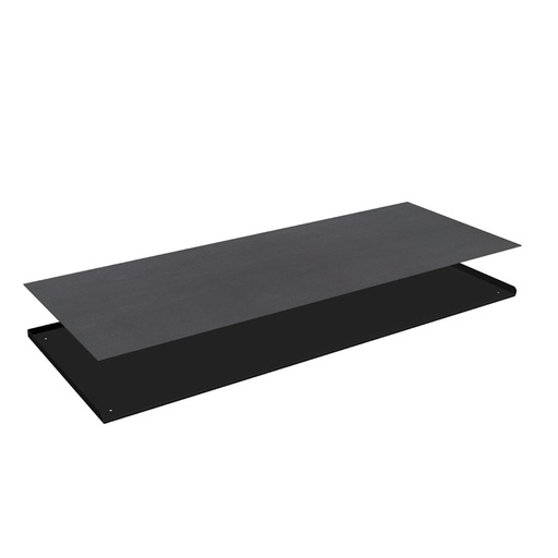 [025600] Encimera metálica con 3 rebordes y recubrimiento de caucho - Dim.: 1420x450x20h mm