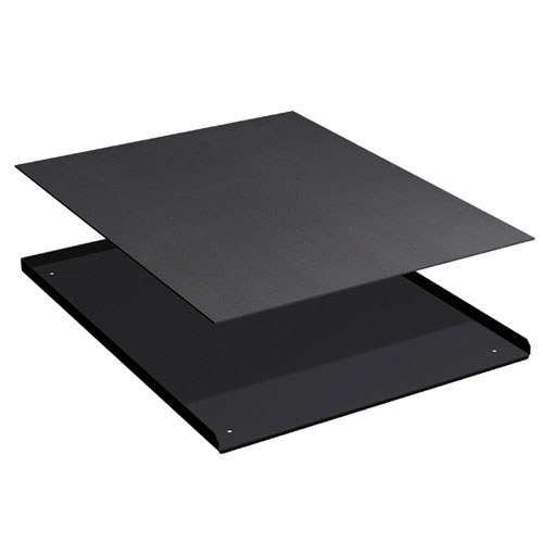 [025611] Encimera metálica con 3 rebordes y recubrimiento de caucho - Dim.: 1023x725x20h mm - Negro