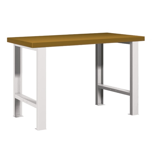 [025698] Banco de trabajo para taller estándar - Dim.: 1250x750x840h mm - Encimera DM, 2 patas - Gris ral 7035