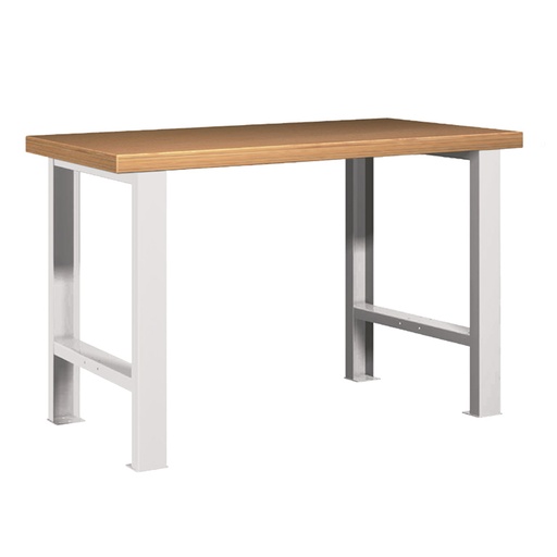 [025702] Banco de trabajo para taller estándar - Dim.: 1250x750x840h mm - Encimera Multiplex, 2 patas - Gris ral 7035