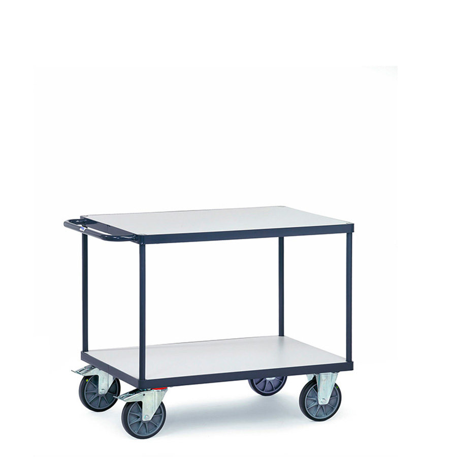 [038617] Carro de plataforma y estante fijo con protección antiestática ESD - Dim. plataforma 1.000 x 700 mm - Gris ral 7015