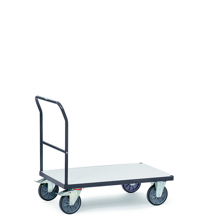 [038620] Carro de plataforma y tirador con protección antiestática ESD - Dim. plataforma 1.000 x 600 mm - Gris ral 7015