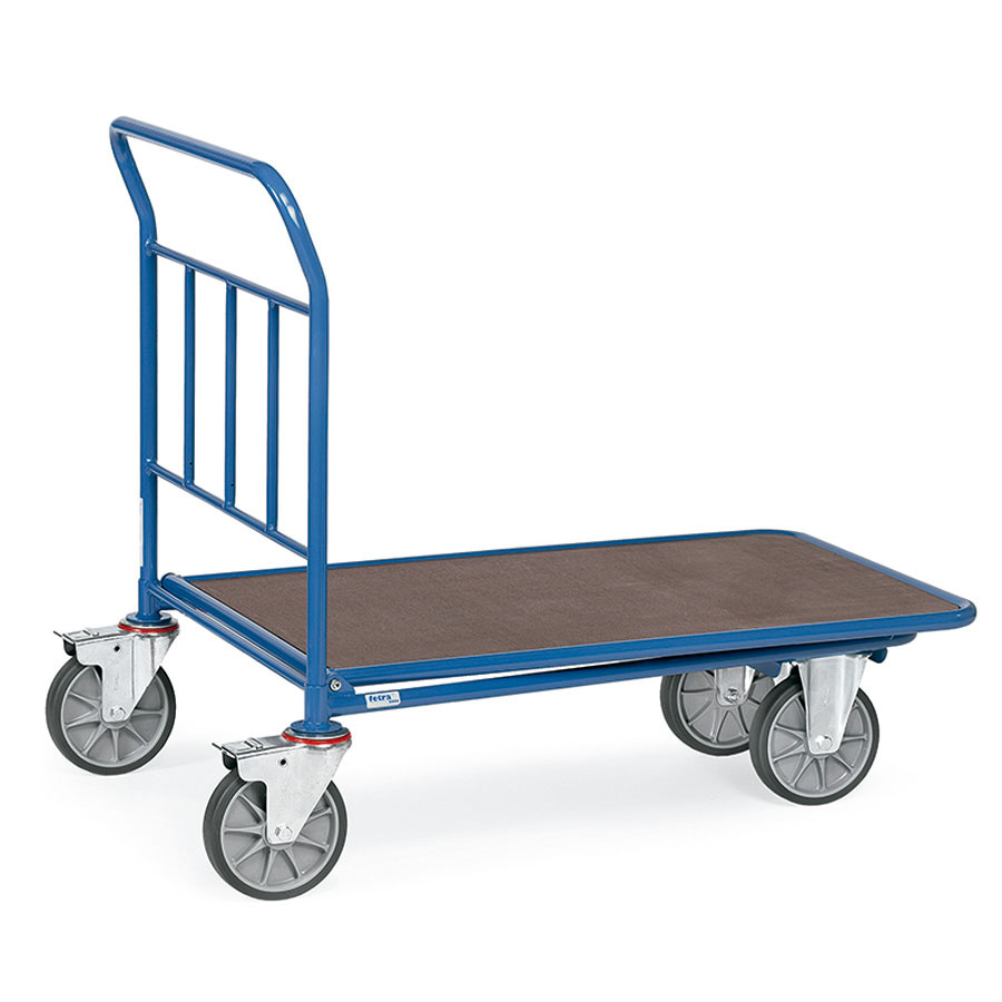 [039164] Carro de plataforma encajable de madera - Dim. plataforma 1.000 x 600 mm - Azul ral 5007
