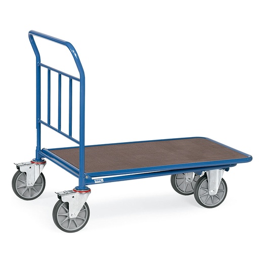 [039164] Carro de plataforma encajable de madera - Dim. plataforma 1.000 x 600 mm - Azul ral 5007