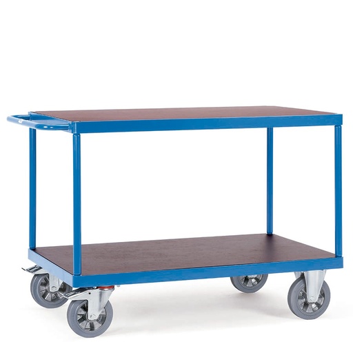 [039196] Carro de gran carga con plataforma y 1 estante fijo - Capacidad 1200 kg - Dim. plataforma 1.200x800 mm - Azul ral 5007
