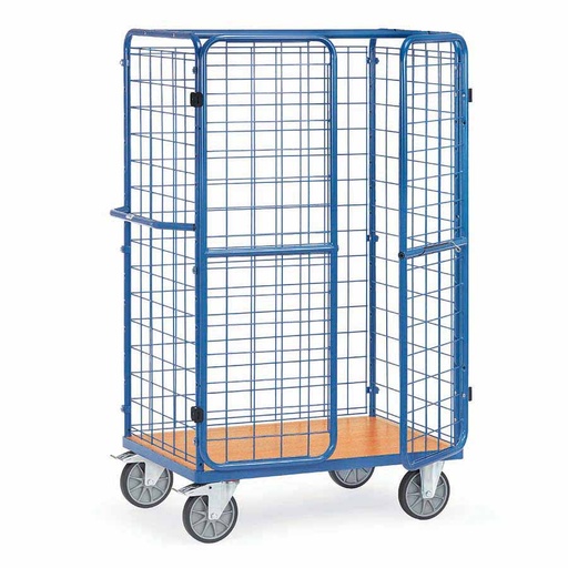 [039309] Carro de acero para picking con paredes de malla y puertas -  Dim. plataforma 1.200 x 800 mm - Azul ral 5007