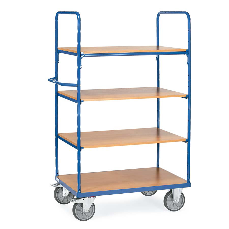 [039331] Carro para picking y distribución sin paredes con 4 estantes - Dim. plataforma: 1200x800 mm - Azul ral 5007