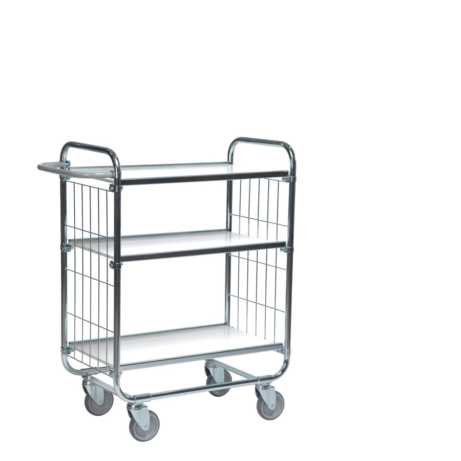 [039376] Carro para picking con freno, estante y tirador regulables - Dim.: 945x470x1120h mm - Acero cincado