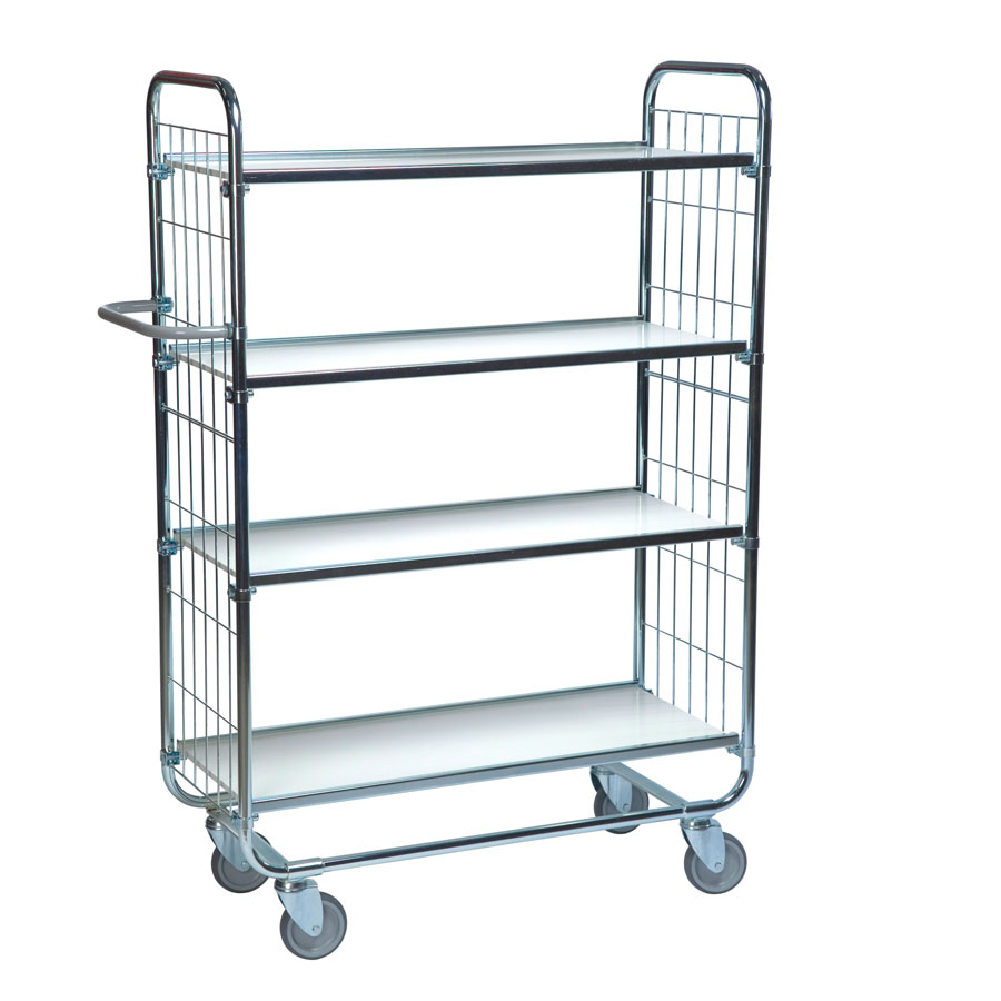 [039379] Carro para picking con freno, estante y tirador regulables - Dim.: 815x470x1590h mm - Acero cincado