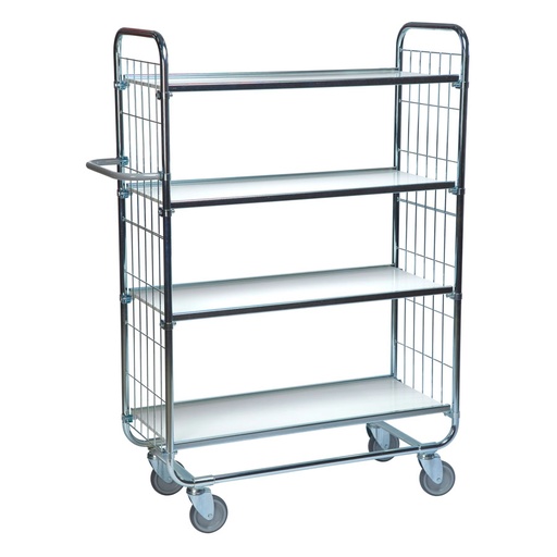 [039379] Carro para picking con freno, estante y tirador regulables - Dim.: 815x470x1590h mm - Acero cincado